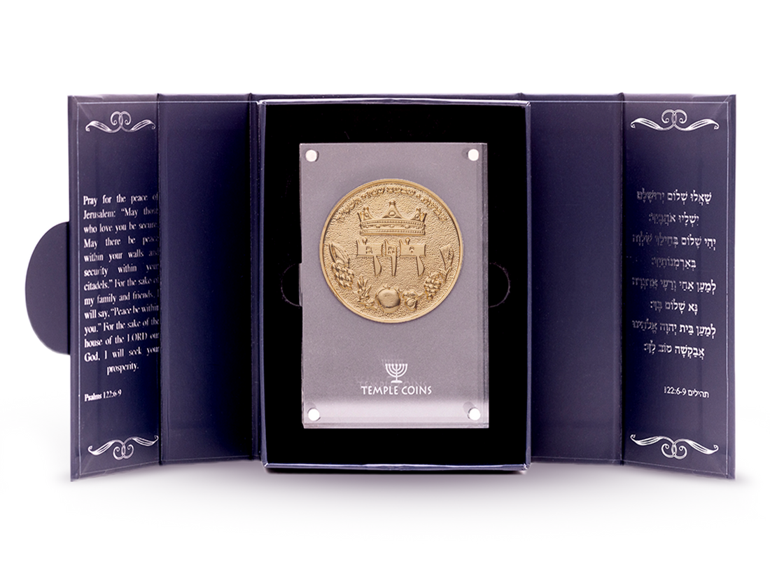 King David Half Shekel Coin - Gold Plated